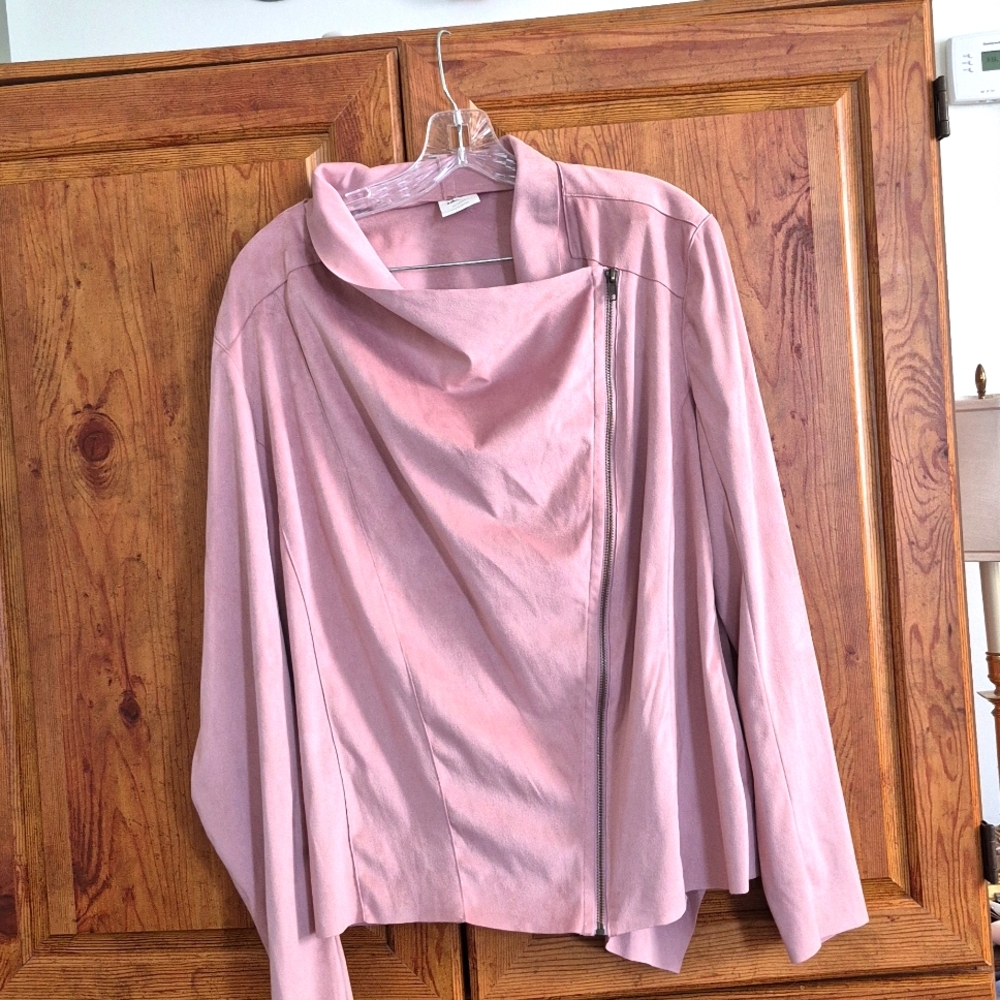 Mote Pale Pink Suede Like Top XXL